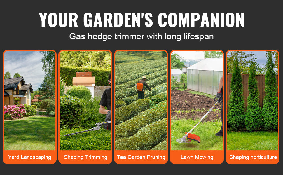 SucceBuy 52cc Six In One Gas Hedge Trimmer Weed Eater Edger
