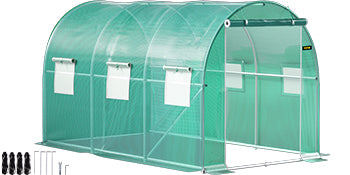 SucceBuy Walk In Tunnel Greenhouse Galvanized Frame And Waterproof Cover