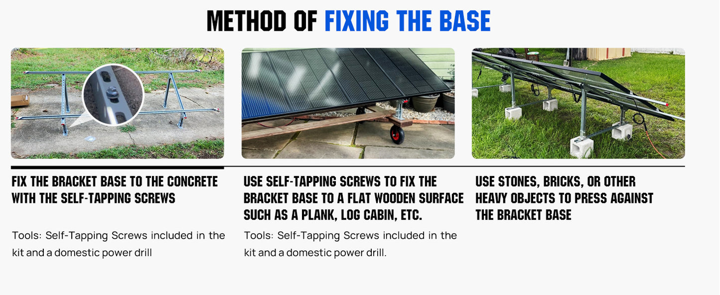 ECO-WORTHY Upgraded Solar Ground Mount Brackets Kit For 4x200W Or 3x300W Panels