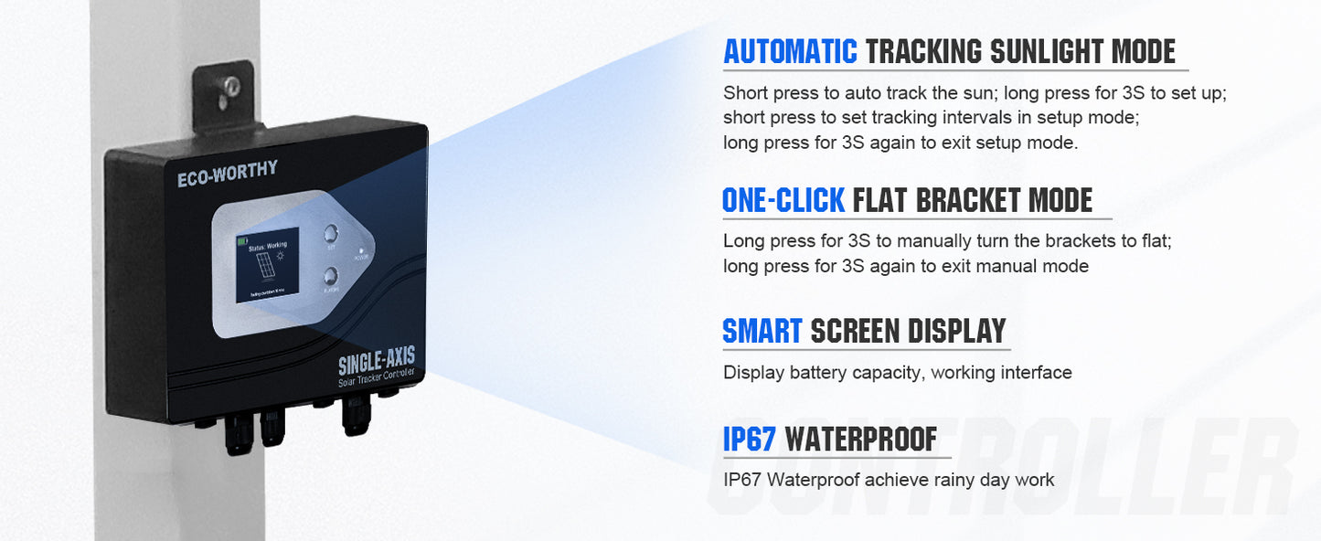 ECO-WORTHY Solar Panel Single Axis Tracking System With Controller