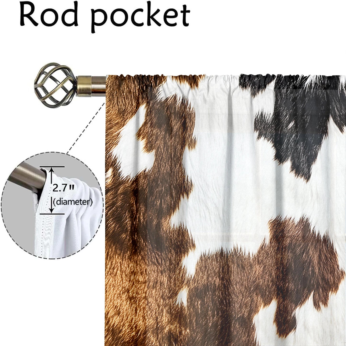 AnhuiCraft of Weaving Cowhide Print Curtains Living Room