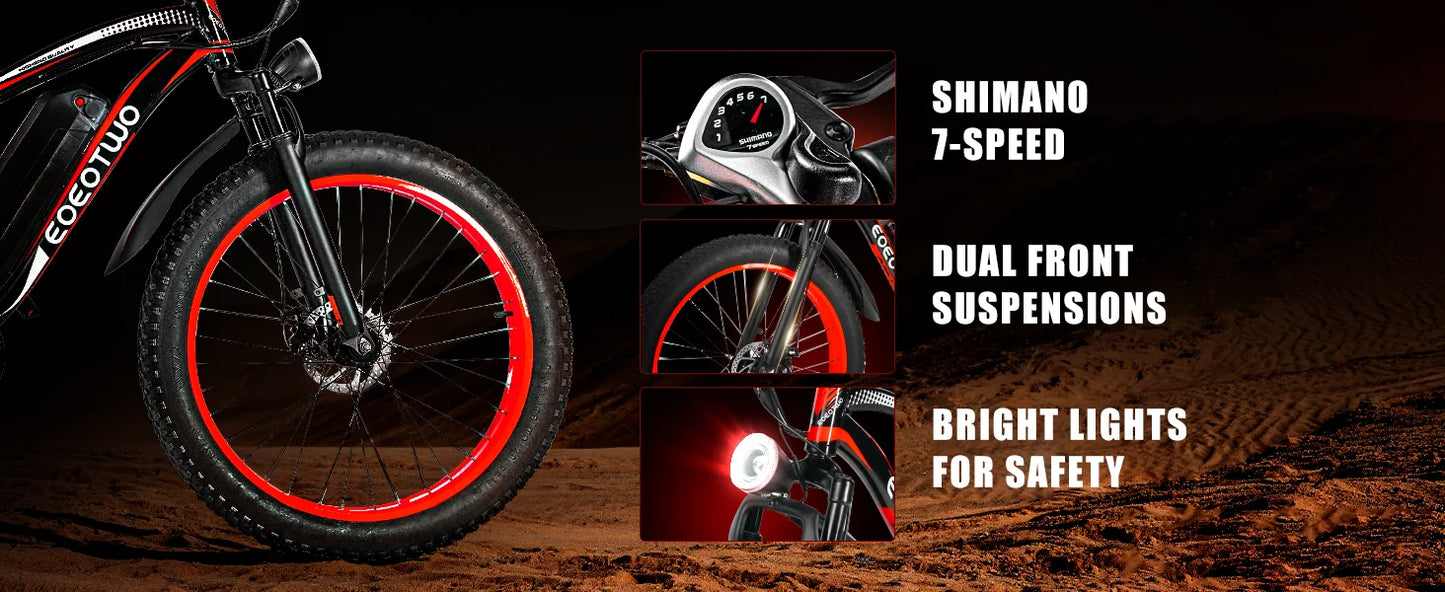 EOEOTWOC 1500W Electric Fat Tire Ebike 34MPH Mountain Bike
