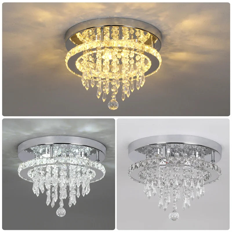 VETRULUS Modern K9 LED Crystal Ceiling Lamp Chandelier Pendant Smart