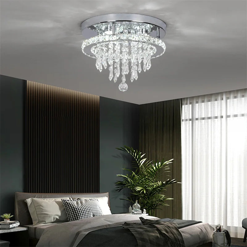 VETRULUS Modern K9 LED Crystal Ceiling Lamp Chandelier Pendant Smart