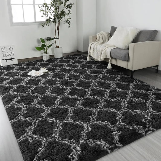 Design Large Shag Area Rug For Bedroom Living Room Decor