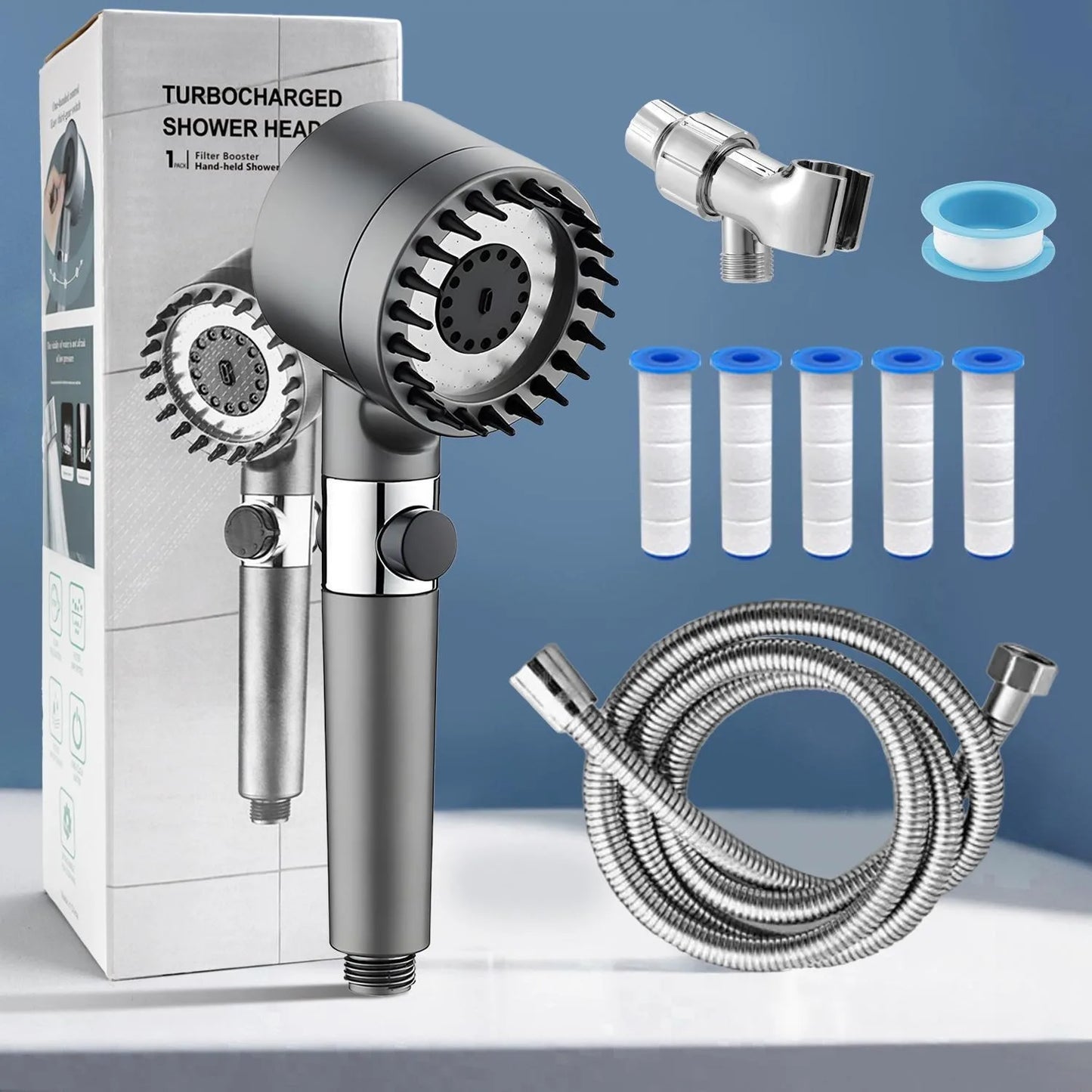 High Pressure Shower Head Handheld With 3 Spray Modes