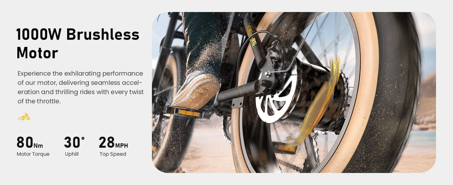 Isinwheel R6 Electric Bike 900W Brushless Fat Tire