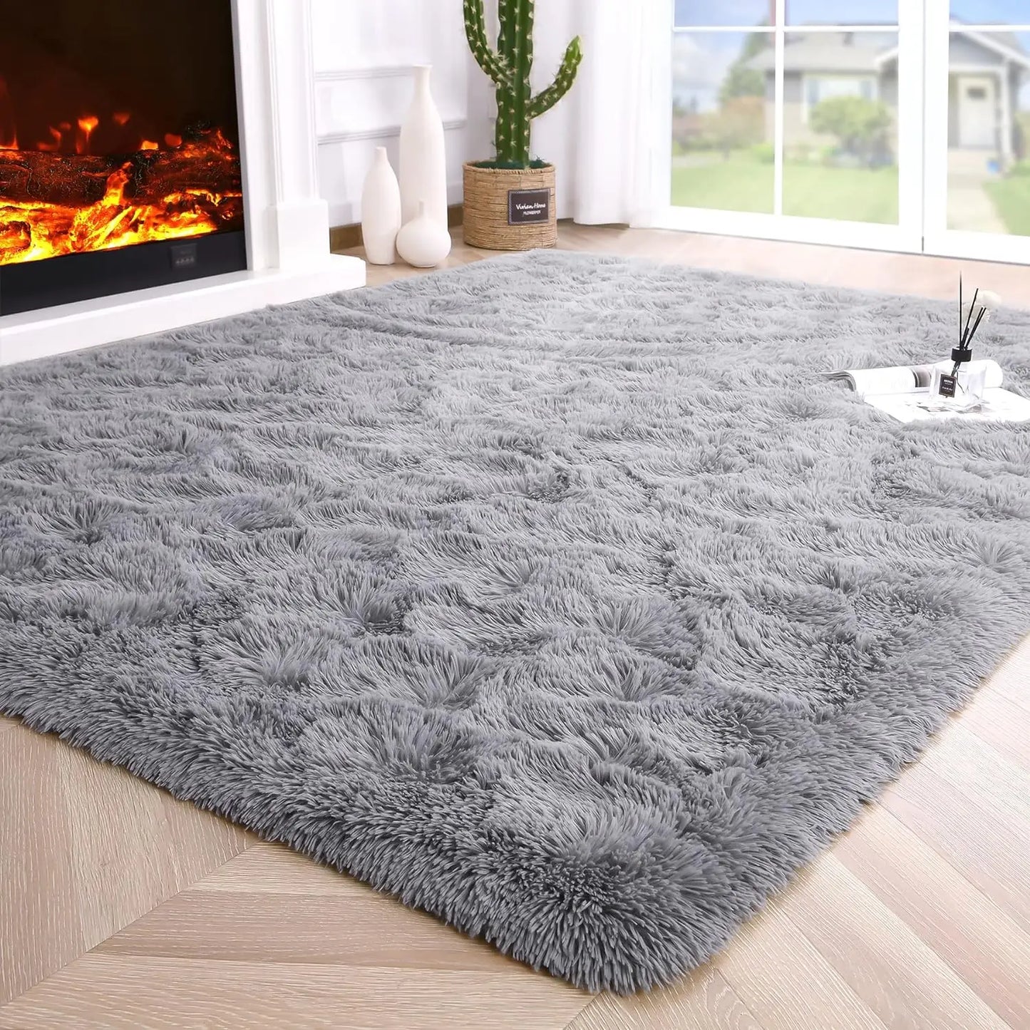 Aubusson Fluffy Rugs For Living Room And Bedroom Decor