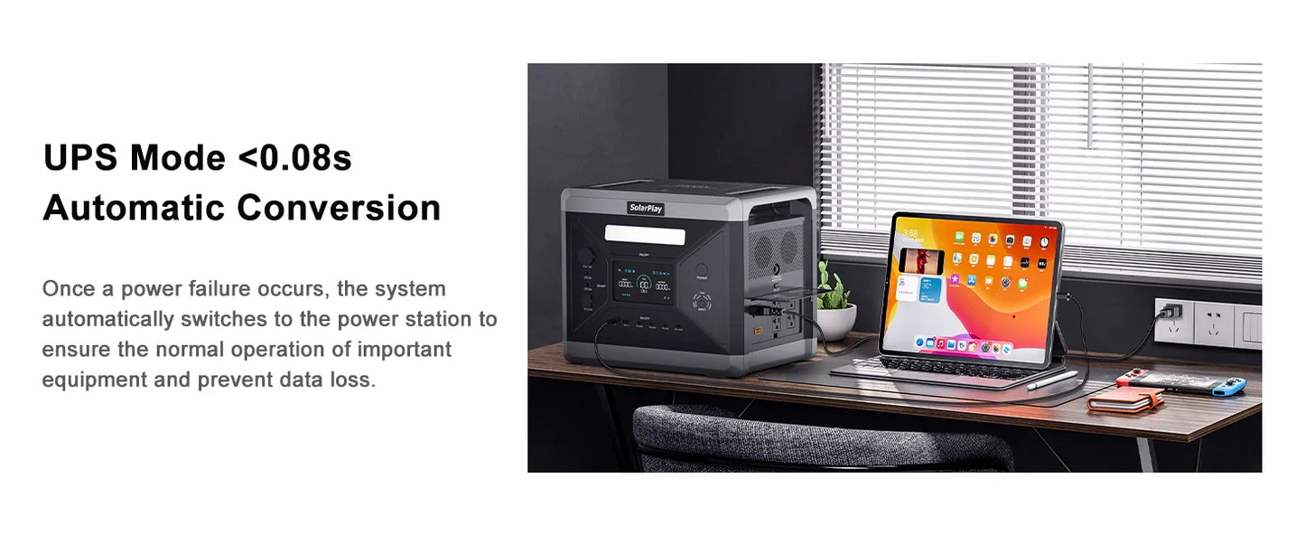 SOLARPLAY Q2501 Portable Power Station 2160Wh LiFePO4 Battery