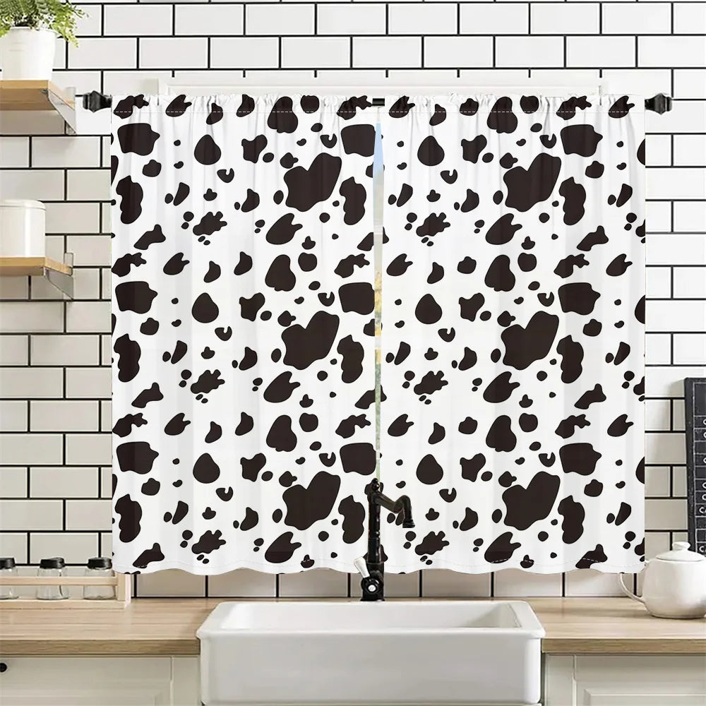 Anhui Animal Texture Cow Spots Farm Theme Curtains Set