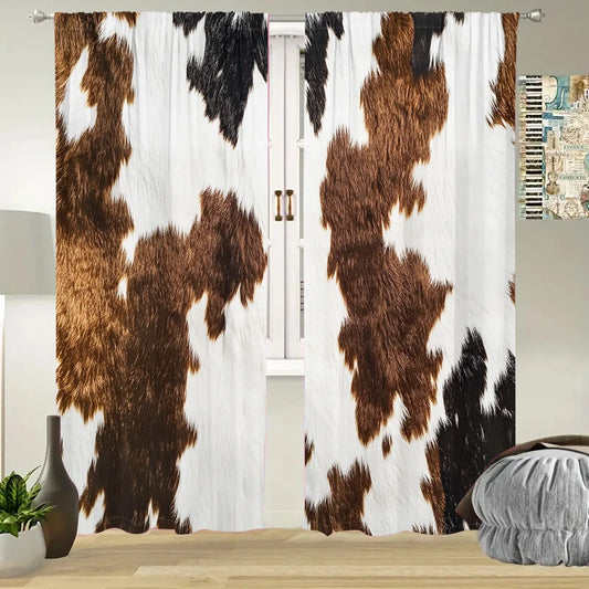 AnhuiCraft of Weaving Cowhide Print Curtains Living Room