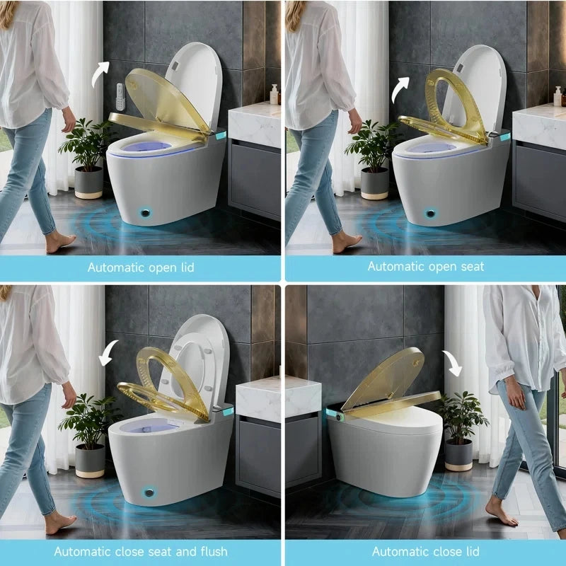 Smart Toilet Tankless Bidet Wash Auto Open Lid Heated Seat