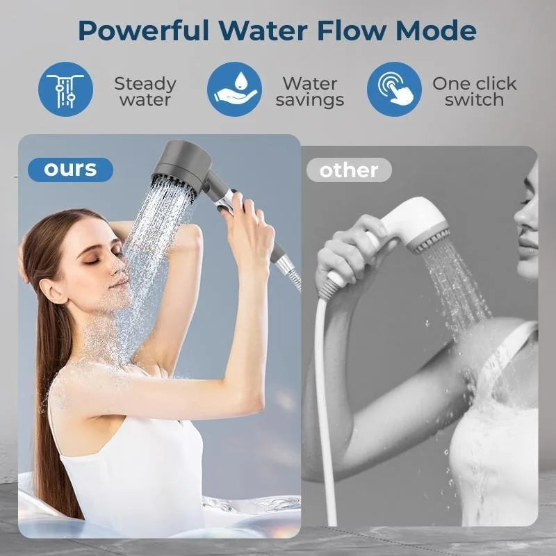 High Pressure Shower Head Handheld With 3 Spray Modes