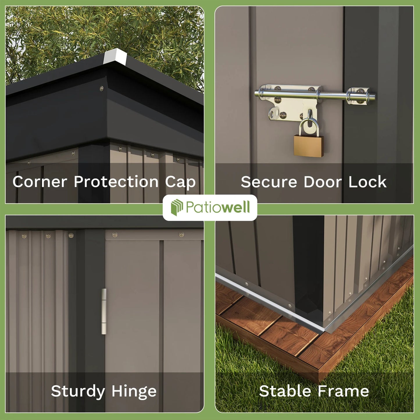 Victone Outdoor Storage Shed With Sloping Roof Lockable Door