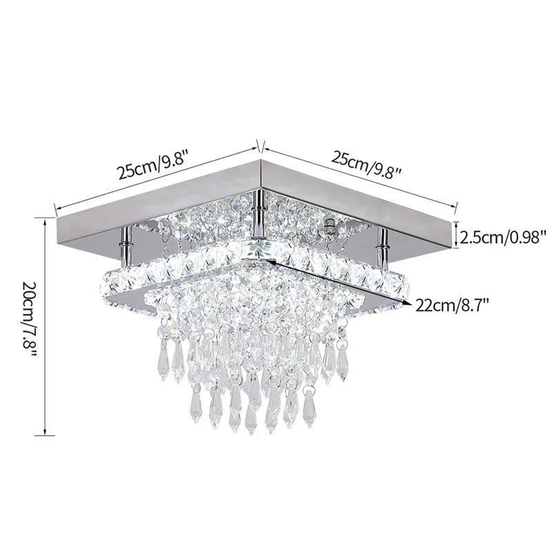 VETRULUS Modern K9 LED Crystal Ceiling Lamp Chandelier Pendant Smart