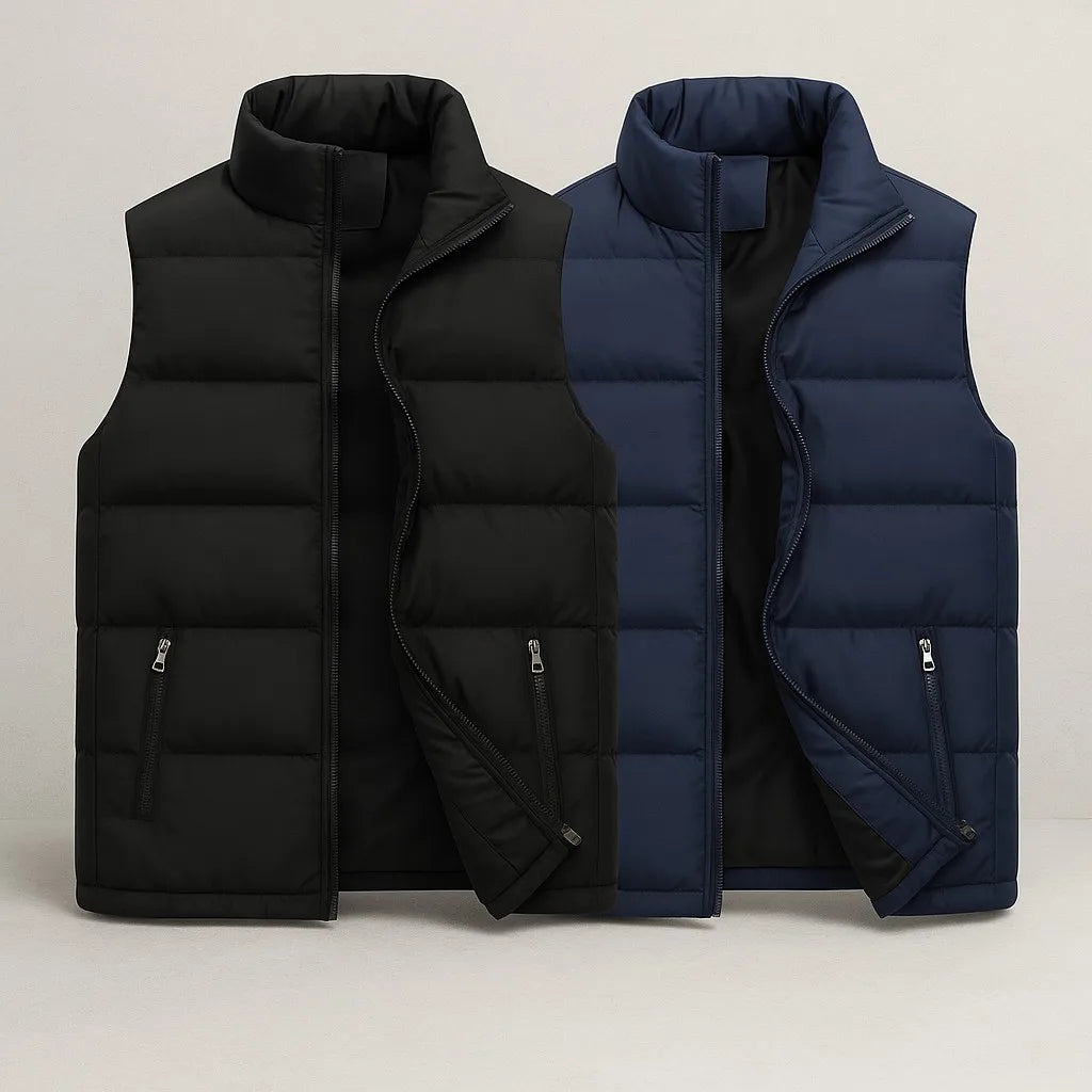 Men Cotton Sleeveless Vest Casual Zipper Waistcoat For Daily Wear