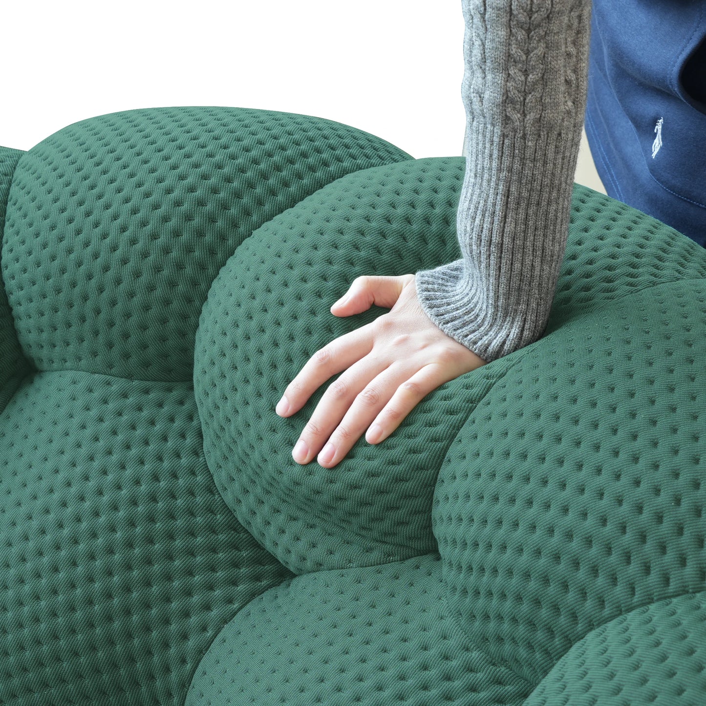 Sdorens Curved Mesh Fabric Bean Bag Sofa For Living Room