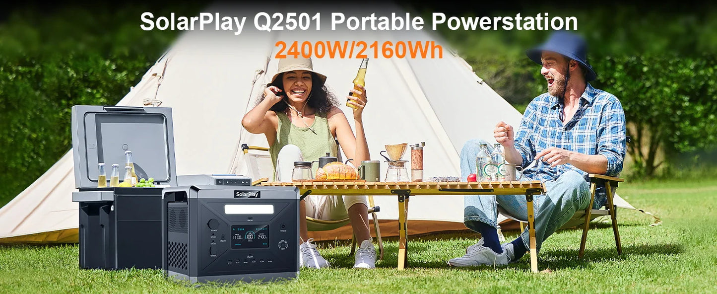 SOLARPLAY Q2501 Portable Power Station 2160Wh LiFePO4 Battery