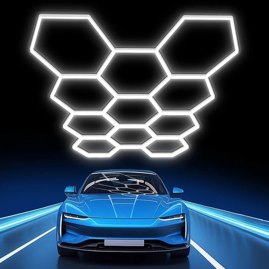 MIXJOY Hexagon Led Garage Lights Hex Grid Ceiling Fixtures