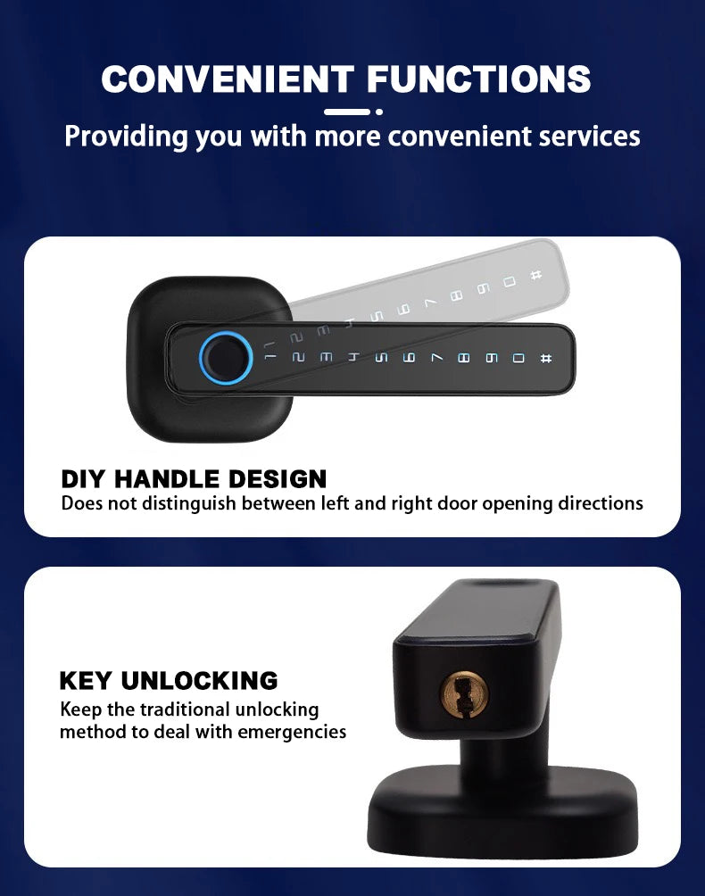 RAYKUBE M6 Tuya Bluetooth Fingerprint Door Lock With Keypad