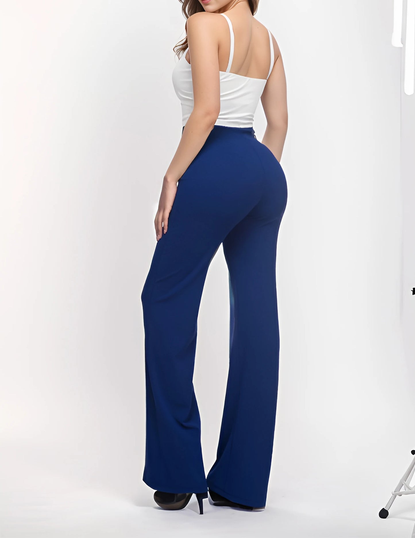 FANALACN Women Cotton Blend Wide Leg Dress Pants Casual