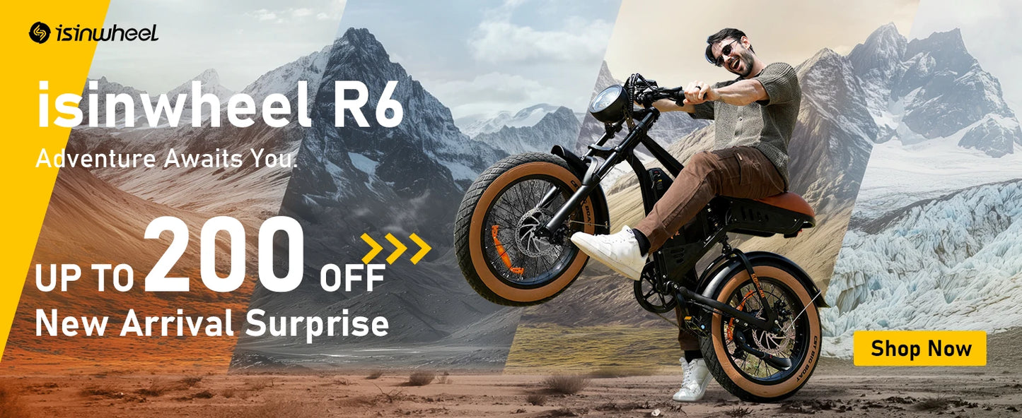Isinwheel R6 Electric Bike 900W Brushless Fat Tire