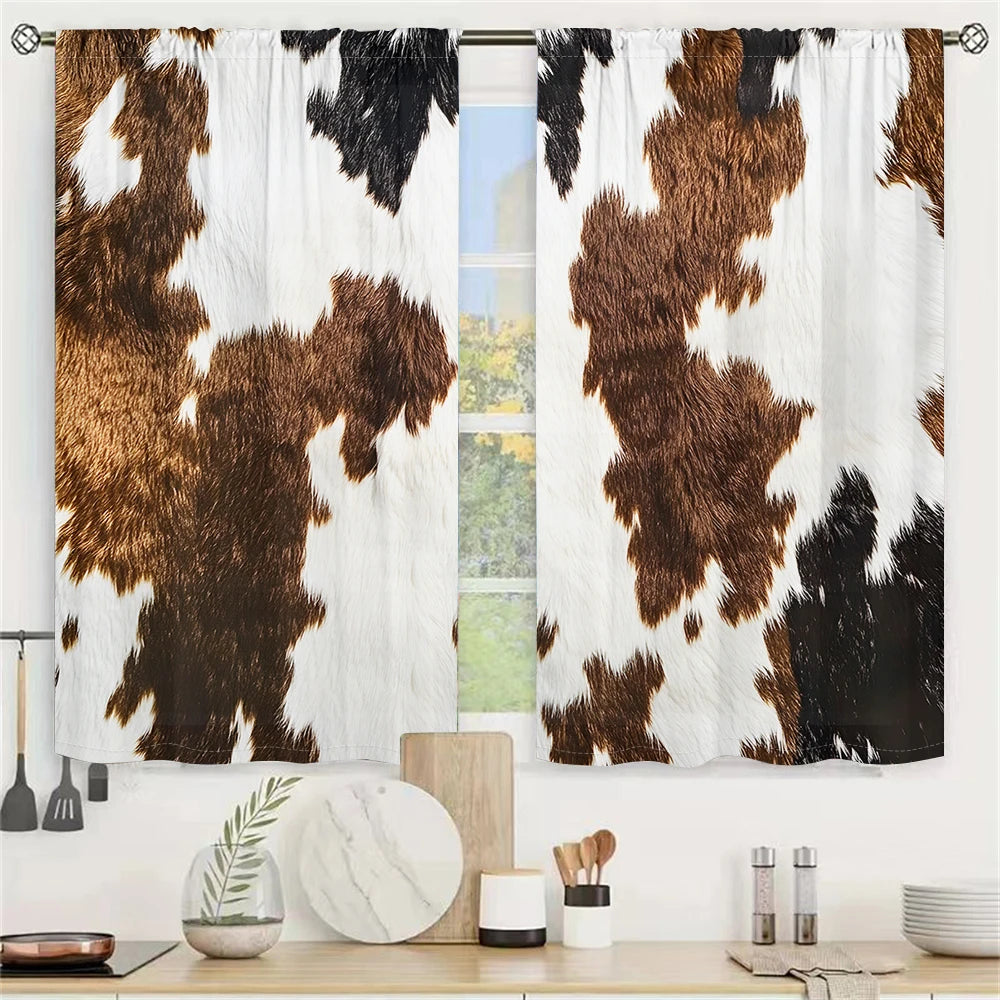 AnhuiCraft of Weaving Cowhide Print Curtains Living Room