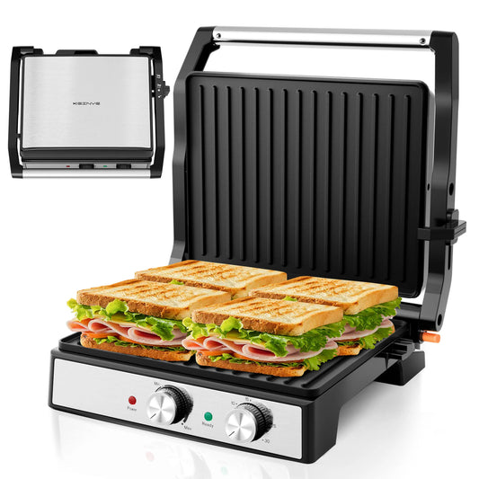 CACHOO Panini Grill Press Sandwich Maker 1600W Nonstick