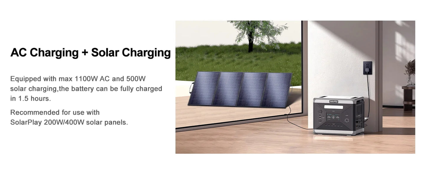 SOLARPLAY Q2501 Portable Power Station 2160Wh LiFePO4 Battery