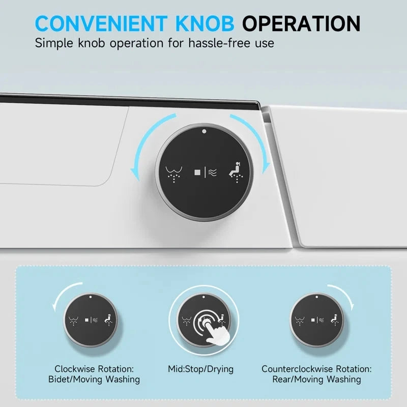 Smart Toilet Tankless Bidet Wash Auto Open Lid Heated Seat