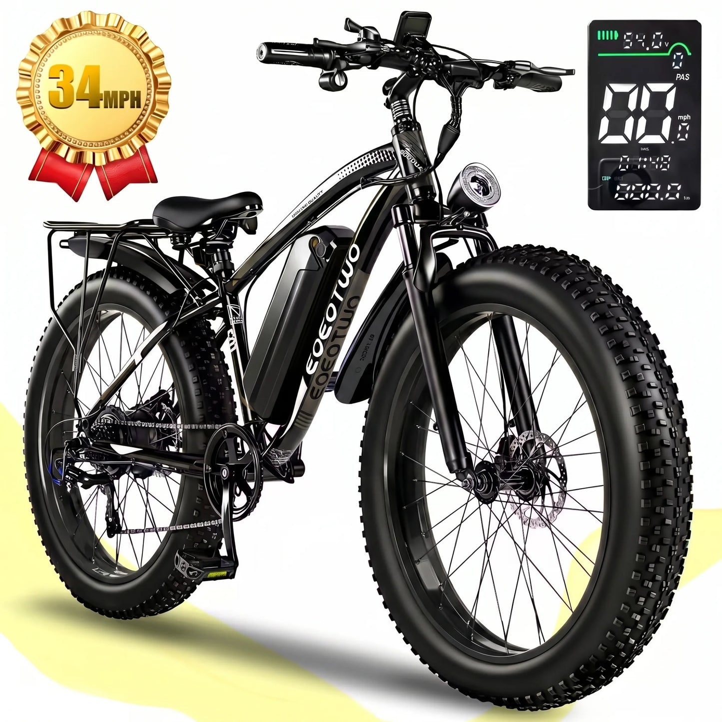 EOEOTWO 1500W Fat Tire Electric Bike For Adults 34MPH