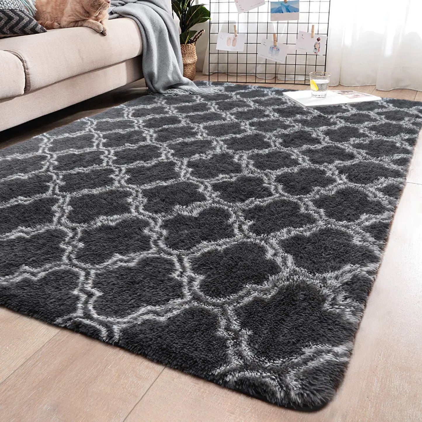 Design Large Shag Area Rug For Bedroom Living Room Decor