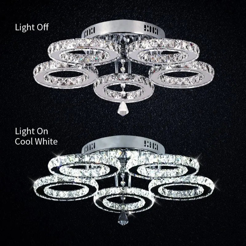 VETRULUS Modern K9 LED Crystal Ceiling Lamp Chandelier Pendant Smart