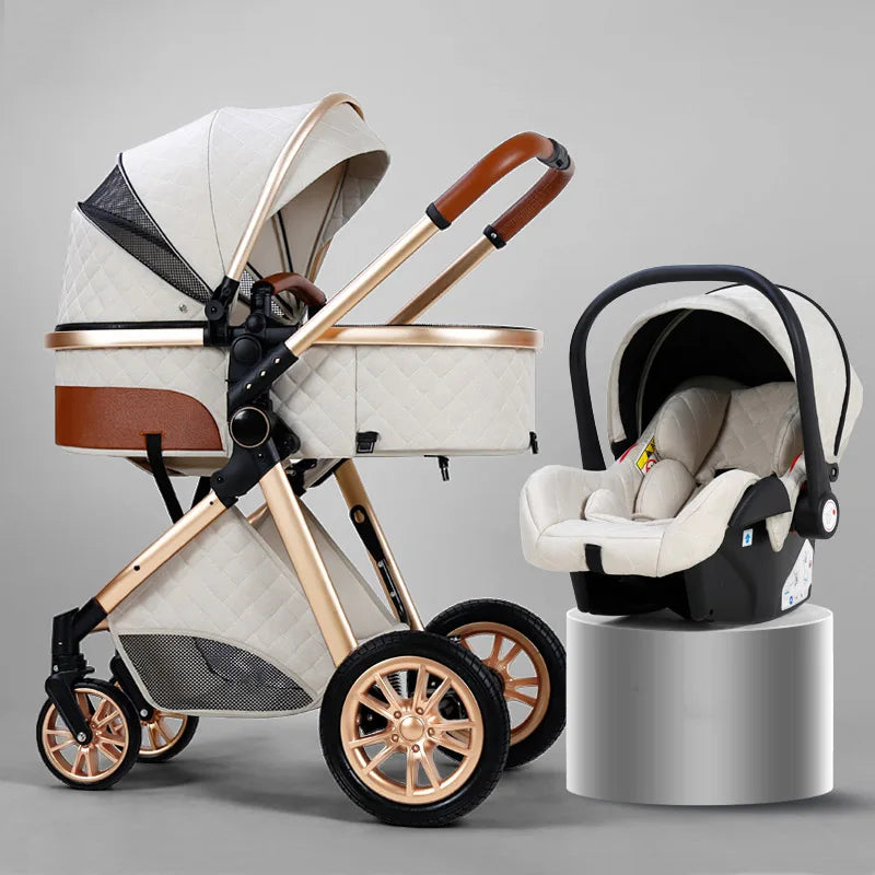 Certification Luxury 3 In 1 Baby Stroller Pushchair