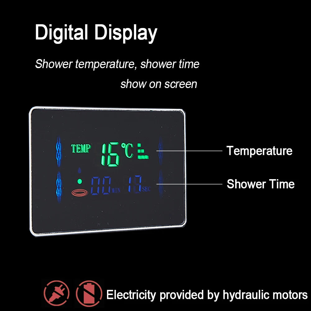 MYQualife LED Light Shower Panel Waterfall Digital Display Shower System