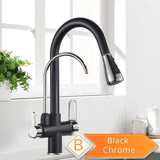 Rozin Purification Kitchen Faucet 360 Degree Rotating Pull Out Sprayer