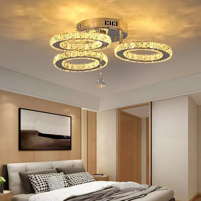 VETRULUS Modern K9 LED Crystal Ceiling Lamp Chandelier Pendant Smart