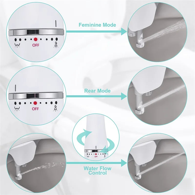 SAMODRA Ultra Slim Bidet Toilet Seat Attachment Brass Inlet