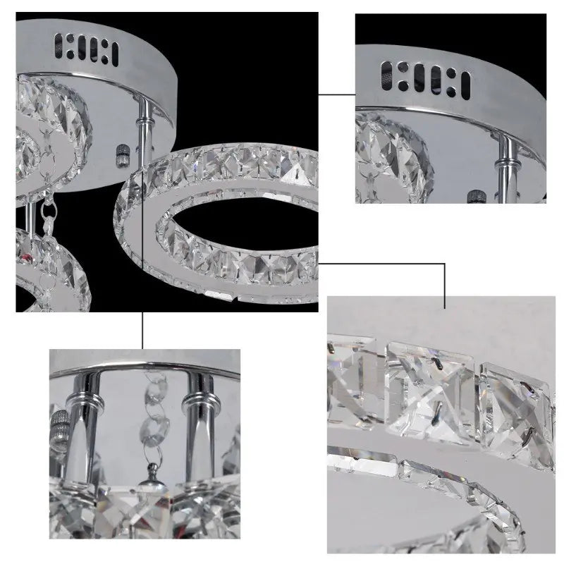 VETRULUS Modern K9 LED Crystal Ceiling Lamp Chandelier Pendant Smart
