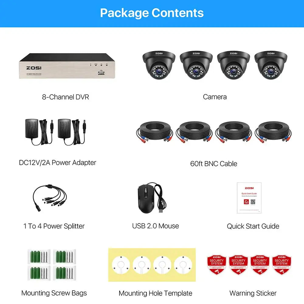 ZOSI 8 Channel Security Camera System H265 Plus 5MP Lite DVR