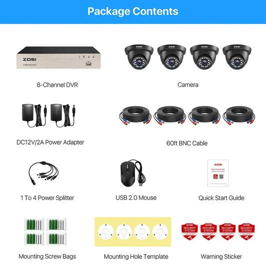 ZOSI 8 Channel Security Camera System H265 Plus 5MP Lite DVR