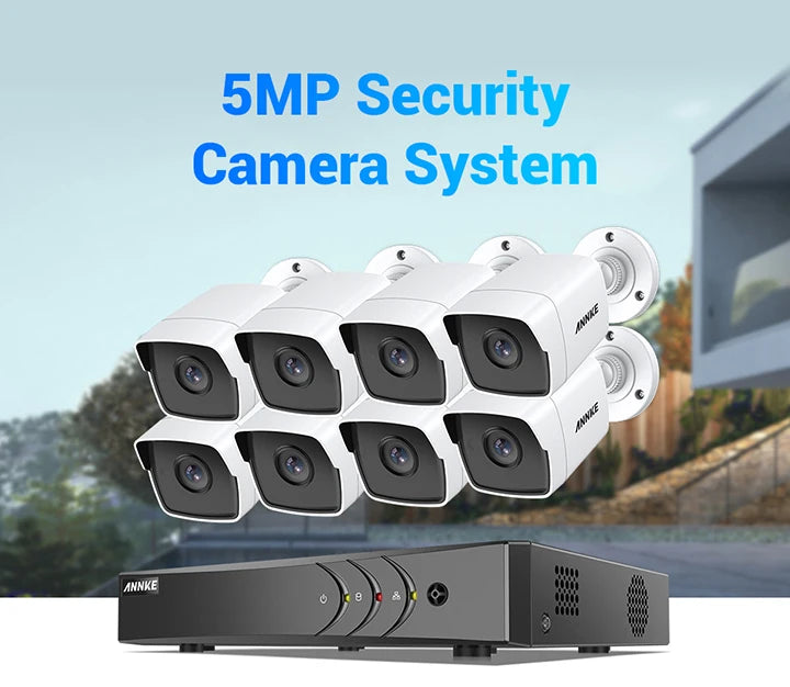 ANNKE H265 5MP Lite 8 Channel DVR CCTV Security System With 8 Outdoor Cameras