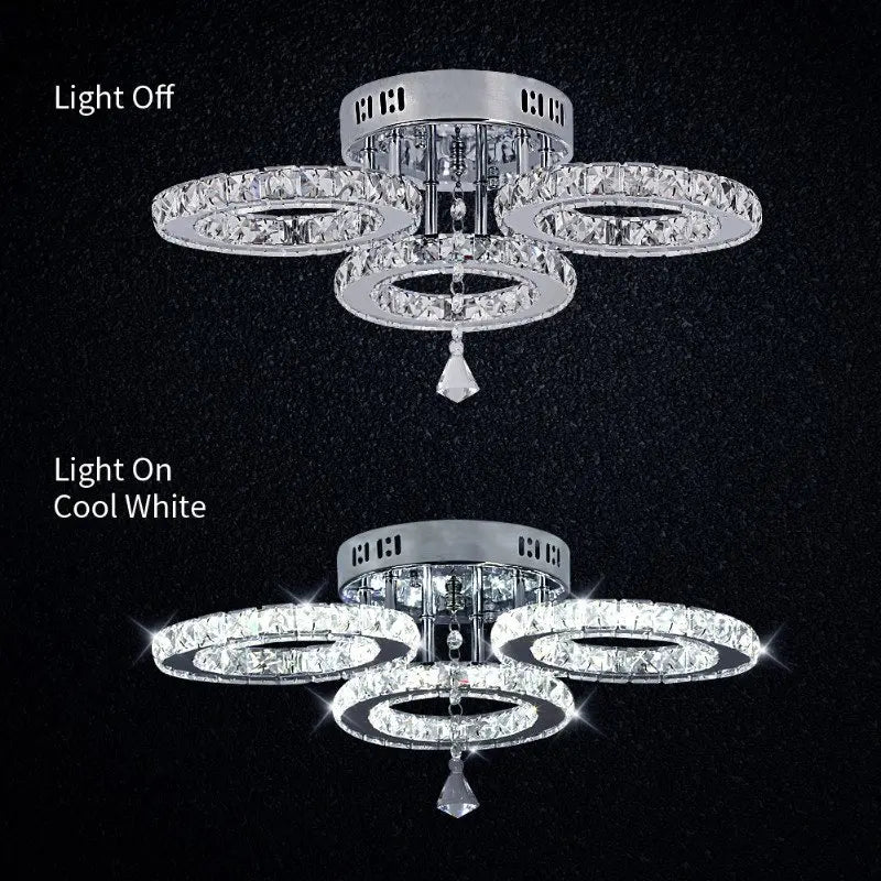 VETRULUS Modern K9 LED Crystal Ceiling Lamp Chandelier Pendant Smart