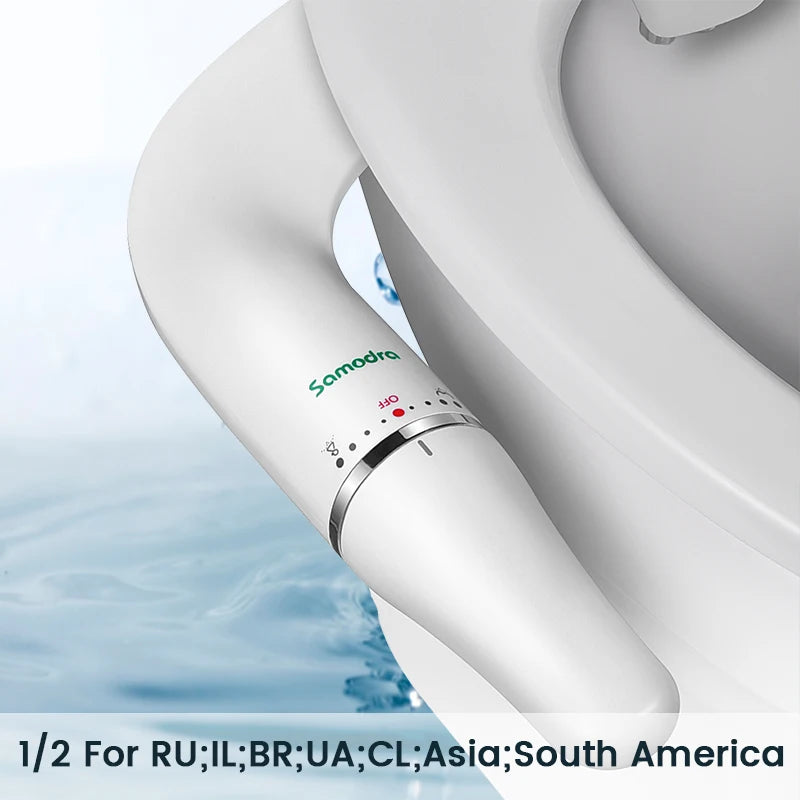 SAMODRA Ultra Slim Bidet Toilet Seat Attachment Brass Inlet