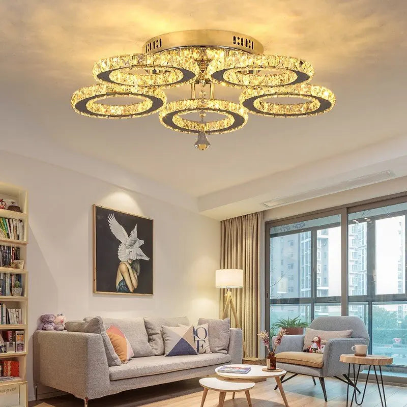 VETRULUS Modern K9 LED Crystal Ceiling Lamp Chandelier Pendant Smart