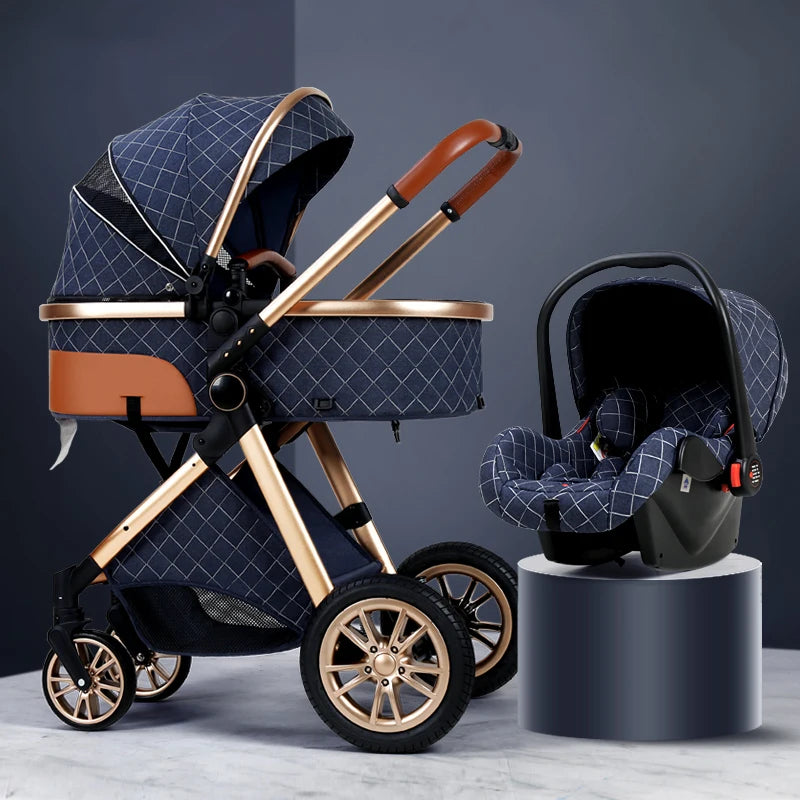 Certification Luxury 3 In 1 Baby Stroller Pushchair