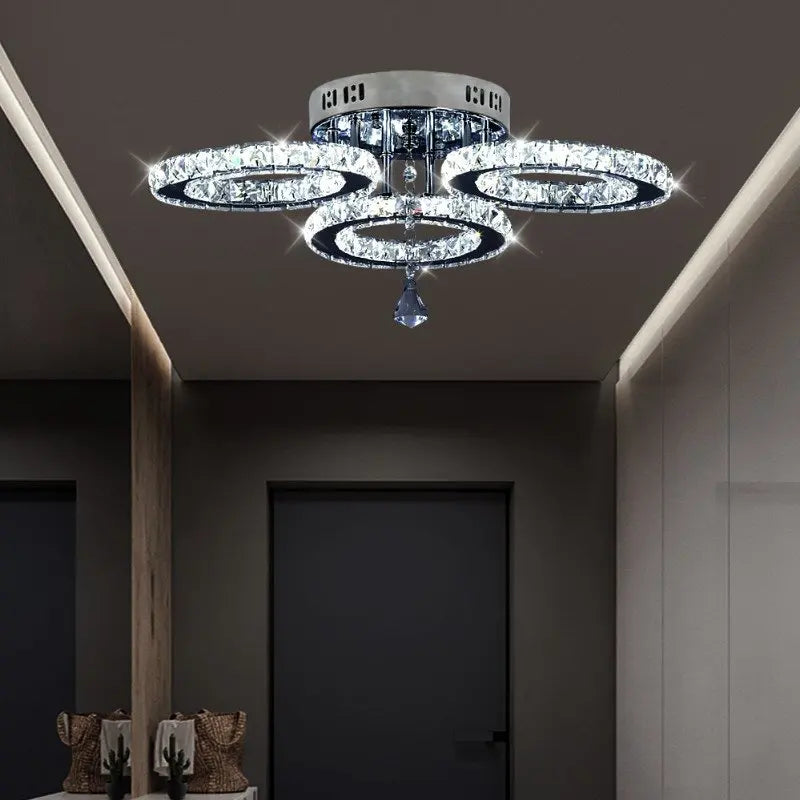 VETRULUS Modern K9 LED Crystal Ceiling Lamp Chandelier Pendant Smart