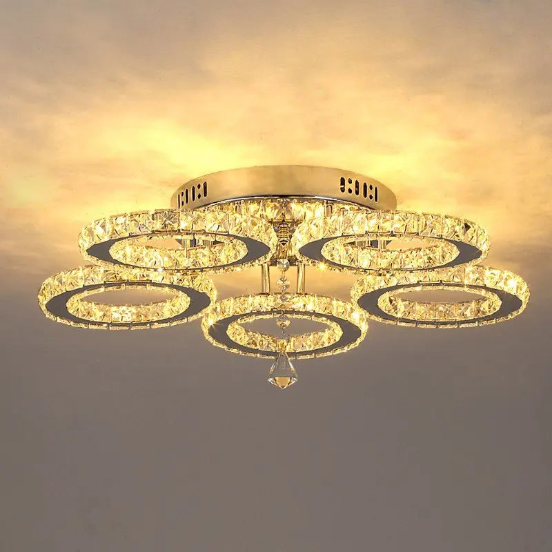 VETRULUS Modern K9 LED Crystal Ceiling Lamp Chandelier Pendant Smart