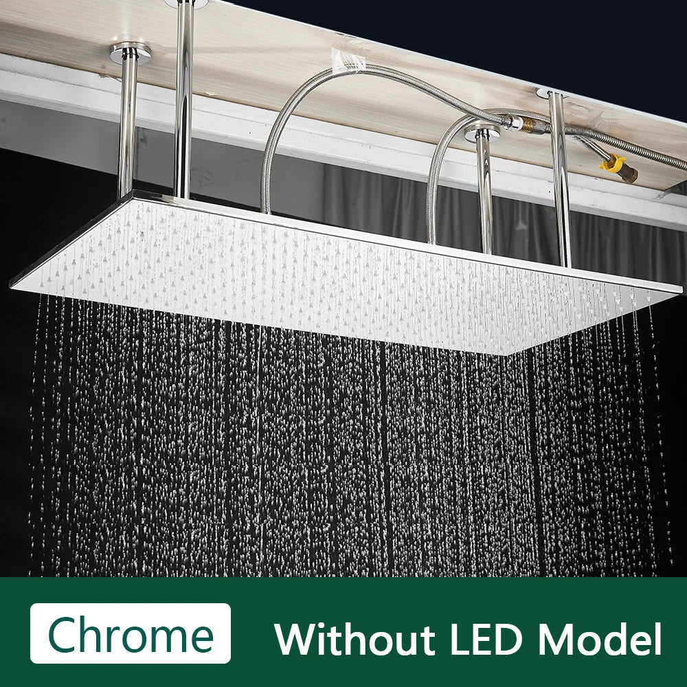 Rozin LED Rainfall Shower Head Ceiling Mounted With Installation Arm