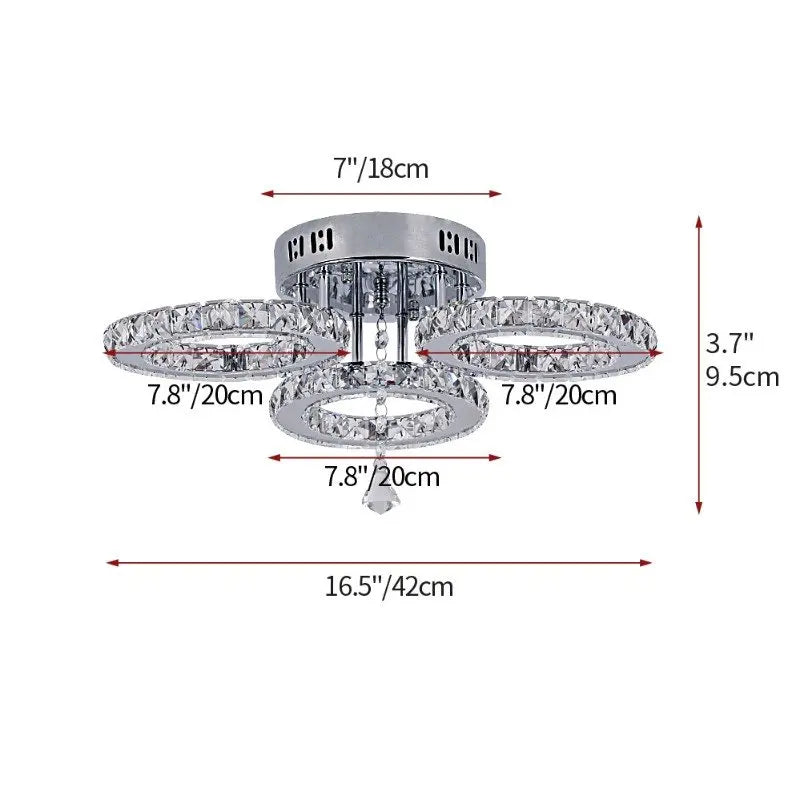 VETRULUS Modern K9 LED Crystal Ceiling Lamp Chandelier Pendant Smart